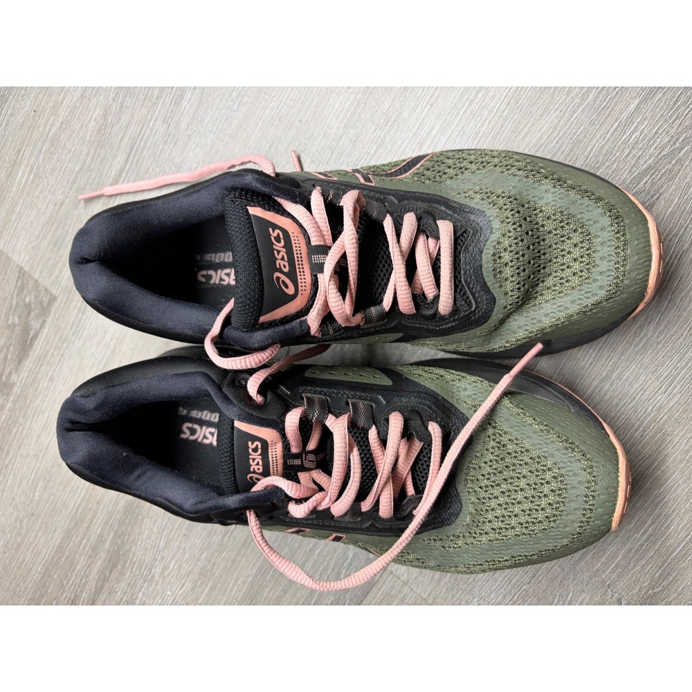 Asics GT-2000 6 Womens Running Shoes Forest Green Black Pink T8A7N Size 9 - Picture 2 of 8